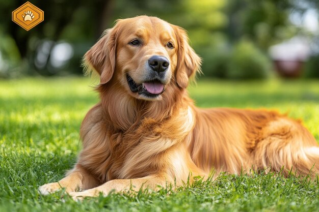 Photo golden retriever in a sunny park photo