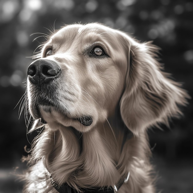 Golden Retrievers sitting facing forward black background images Generative AI