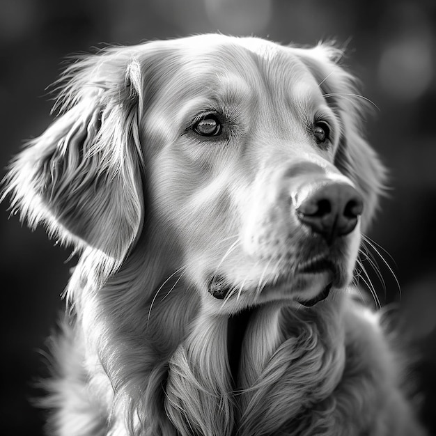 Golden Retrievers sitting facing forward black background images Generative AI