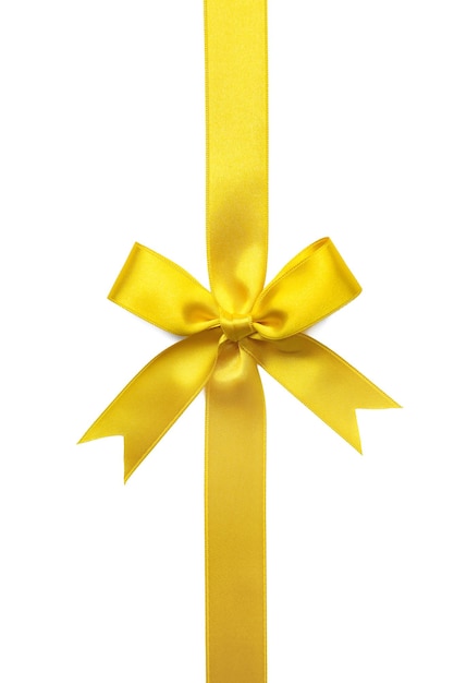 Golden ribbon on white background