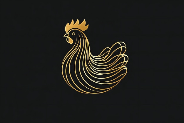 Photo a golden rooster on a black background