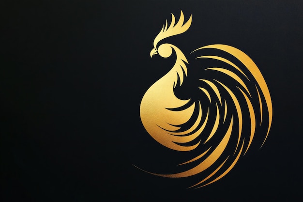 a golden rooster with a gold design on it