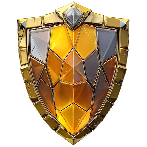 Photo golden shield illustration a majestic guardian of protection and valor