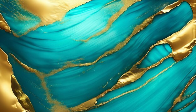 Golden Shimmer Turquoise and Gold Infused Acrylic Backgrounds