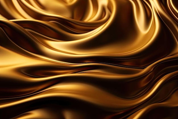 Golden silk fabric that is in a close up