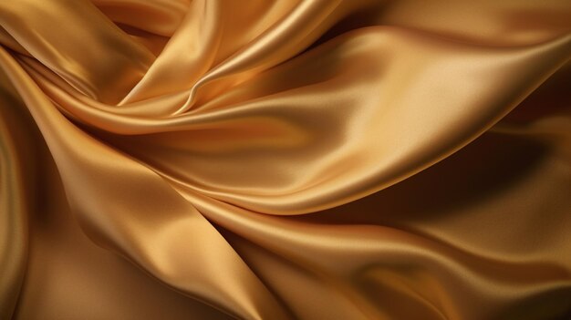 A golden silk fabric with a white background.