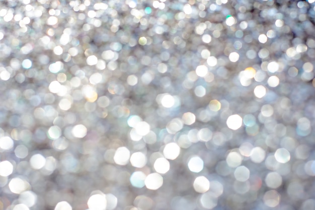 Golden silver glitter bokeh blurred abstract overlay