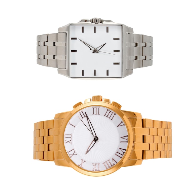 golden and silver modern wrist watches