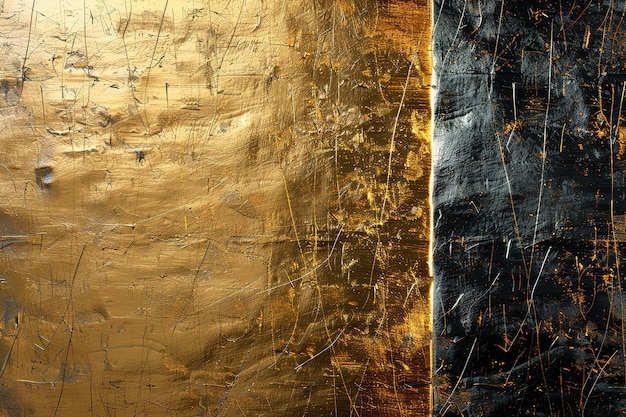 Golden and silver textured background with scratched surface