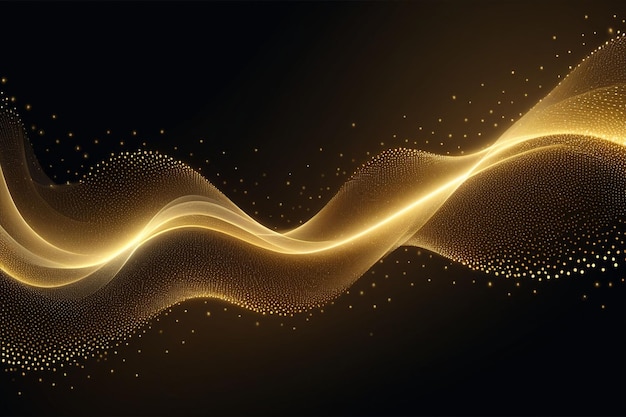 Photo golden sound waves abstract background horizontal composition