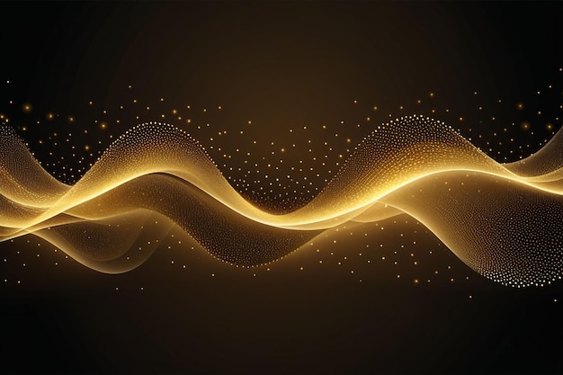 Photo golden sound waves abstract background horizontal composition