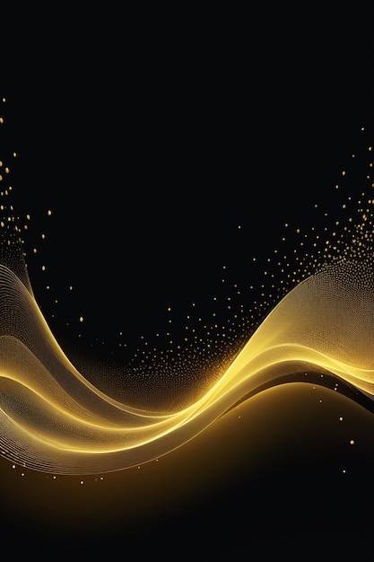 Golden sound waves abstract background vertical composition