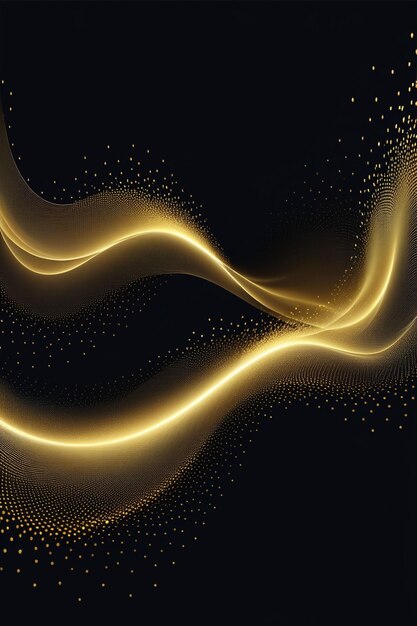 Photo golden sound waves abstract background vertical composition