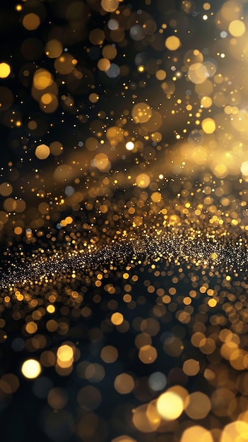 Golden Sparkles Isolated on Black Background