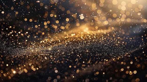 Golden Sparkles Isolated on Black Background