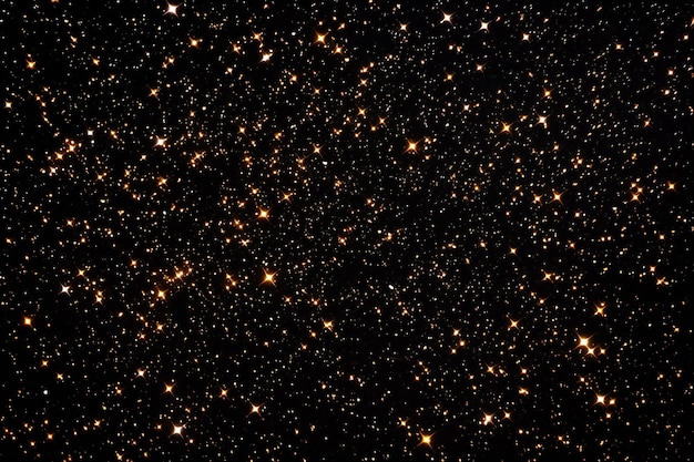 Photo golden stars on the black sky background christmas background