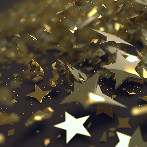 Golden stars Confetti celebration AI