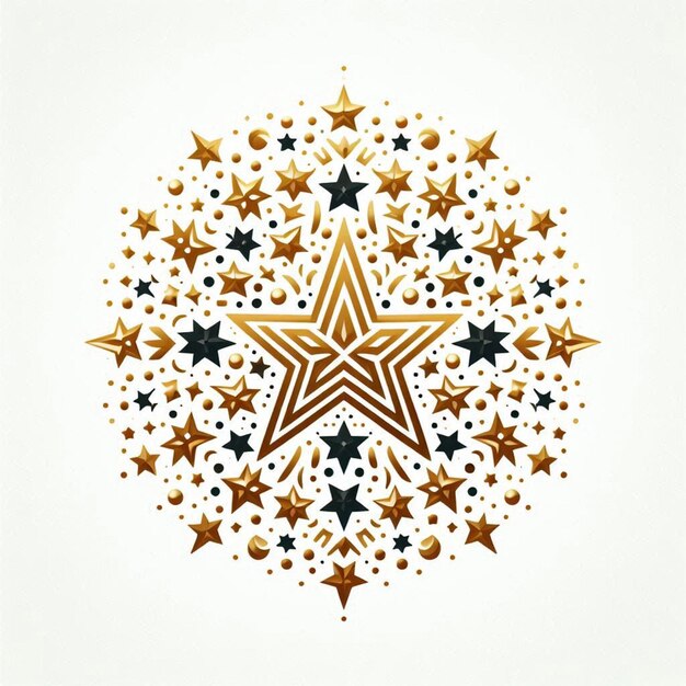 Photo golden stars pattern background