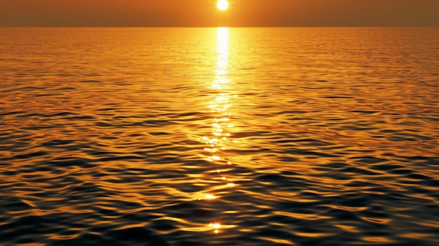 Photo golden sun reflecting on a calm ocean at dusk