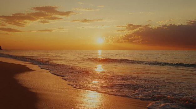 Photo golden sunset over the ocean