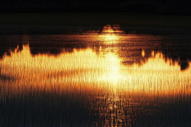 Photo golden sunset reflection on water