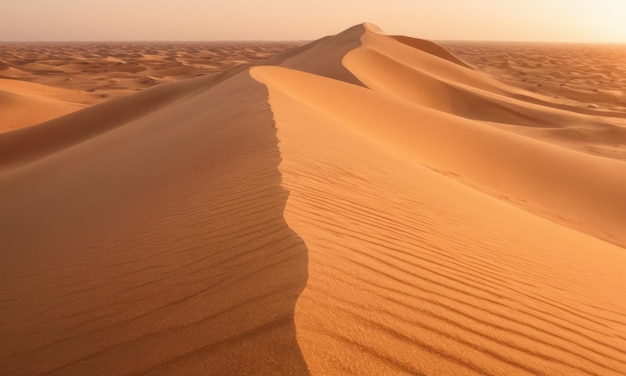 Golden sunset over a serene desert landscape