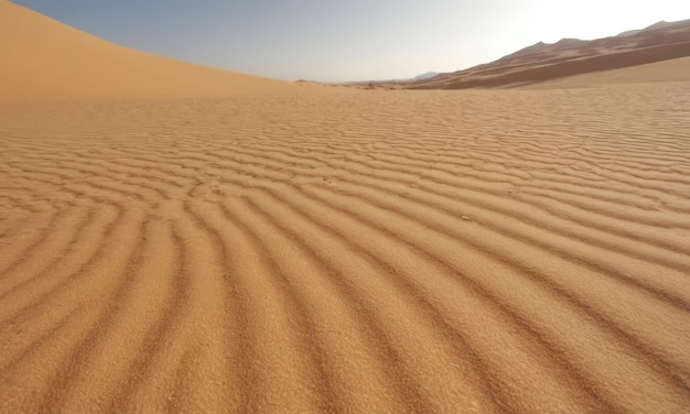 Golden sunset over a serene desert landscape