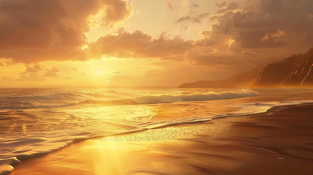 Golden Sunset Shoreline