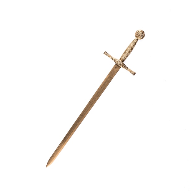 golden sword isolated on white background