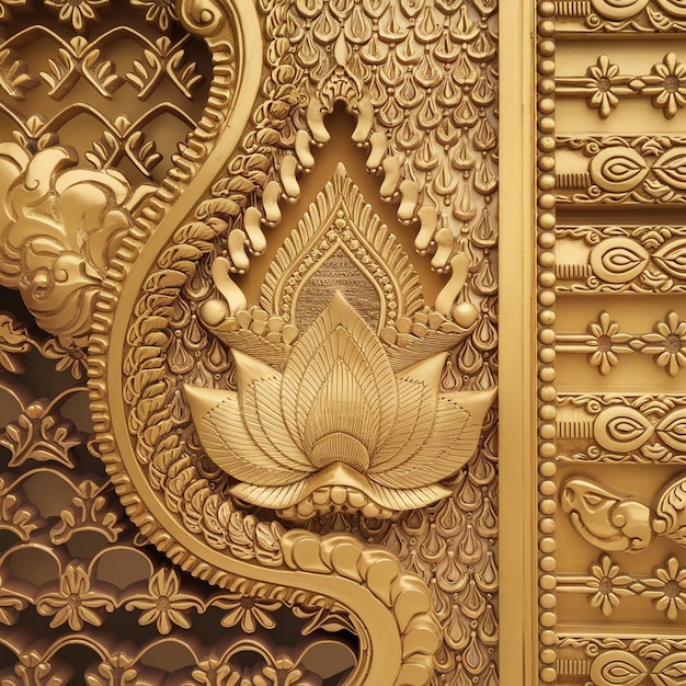 Photo a golden thai frame design