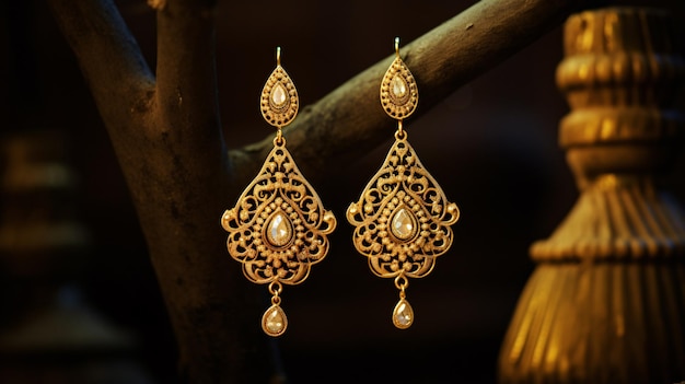 Golden Traditional Indian Earring