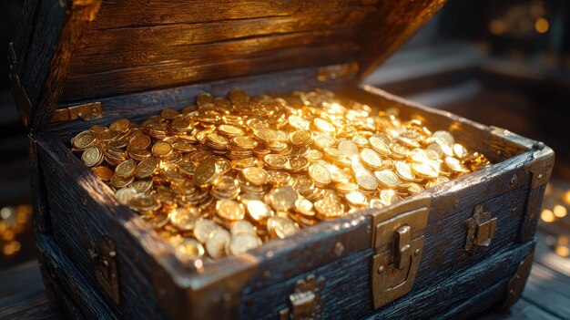 Photo golden treasure chest