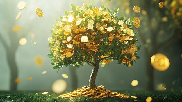 Photo golden tree of fortune