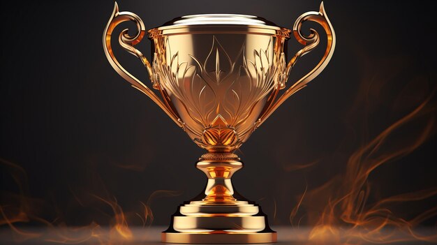 Golden Trophy Cup Isolated on Transparent Backgroundquot