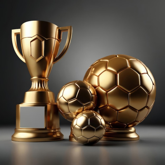 Golden trophy isolated on a gray background symbolizes victory and achievement