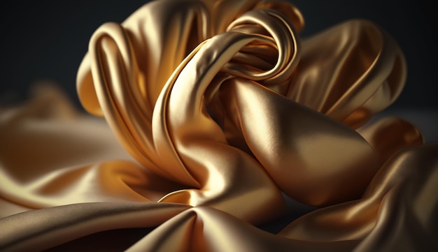 Golden twisted fabric with shallow depth