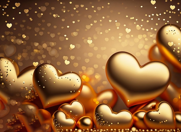 golden Valentin39s day background wallpeper