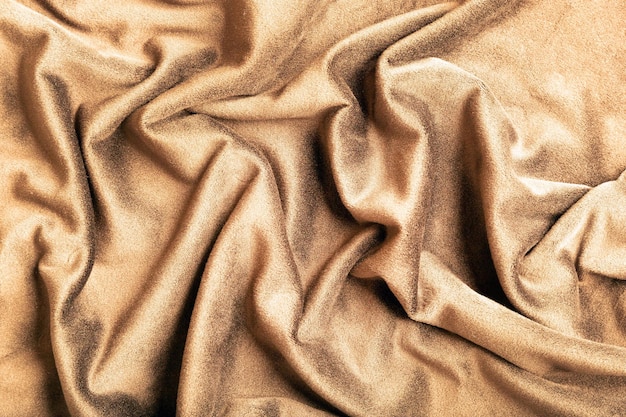 Golden velvet fabric as a background