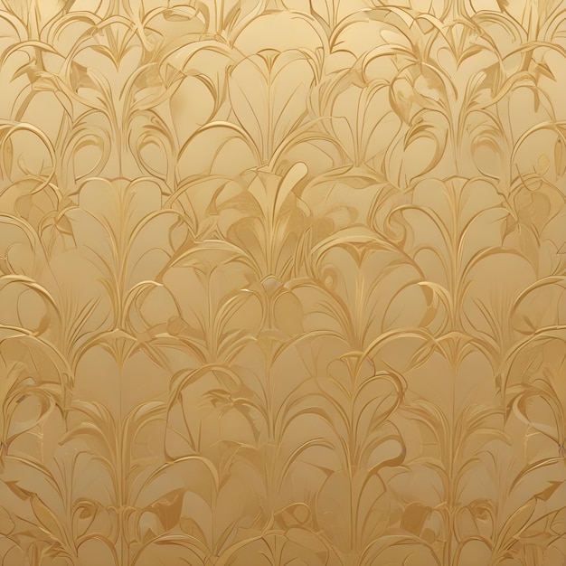 Golden wallpaper with a floral pattern