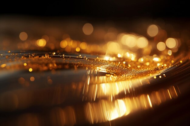 Golden Water Sunset Cinema4D Style Sparklecore Delicate Gold Detailing amp Glass Fragments