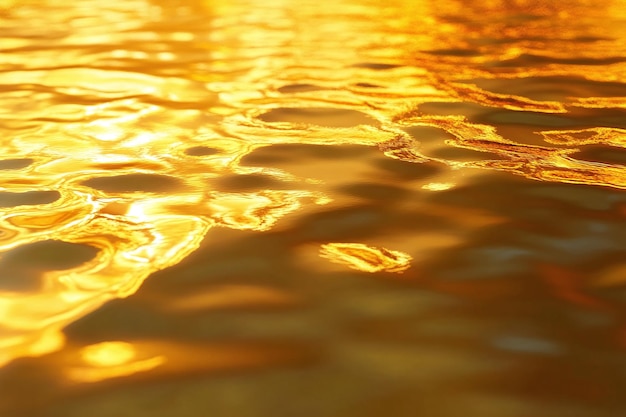 Photo a golden water surface with the sun shining on it