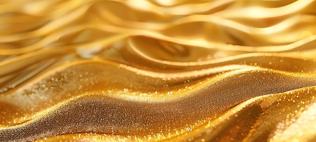 Golden Waves of Glittering Liquid Metal