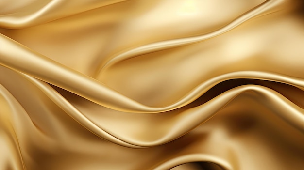 Golden Waves of Luxury Stunning Abstract Fabric Background with Copy Space for Designers