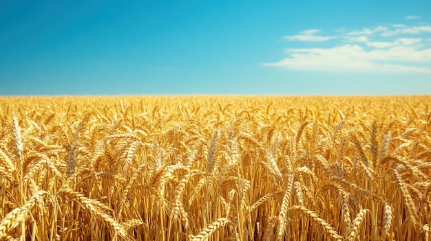 Golden Wheat Field under a Blue Sky