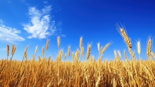 Golden Wheat Field Under a Blue Sky