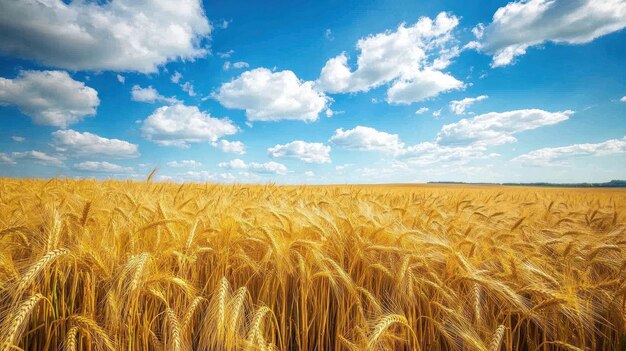 Golden Wheat Field Under a Blue Sky