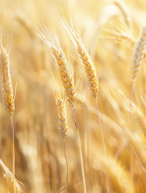 Golden Wheat Field CloseUp in Sunlight