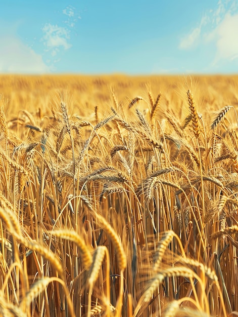 Golden wheat field perfect for bakery and grain companies Background adorned with ripe wheat ears