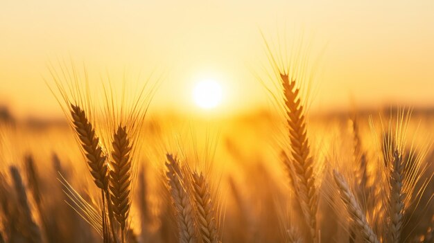 Photo golden wheat field at sunset