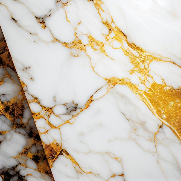 Golden white marble background texturegenerative ai